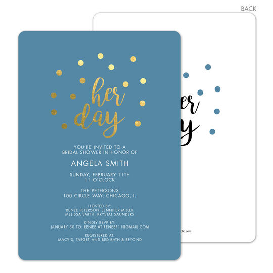 Wedgewood Her Day Confetti Dot Invitations